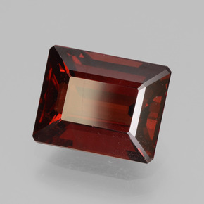 Granada piropo vermelho natural 4,18ct, corte esmeralda, VS
