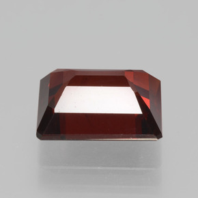 Granada piropo vermelho natural 4,18ct, corte esmeralda, VS