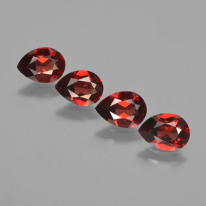 Pedras preciosas de granada piropo vermelho natural de 3,26 ct, formato de pêra, VVS-VS