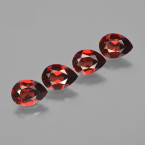 Pedras preciosas de granada piropo vermelho natural de 3,26 ct, formato de pêra, VVS-VS
