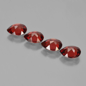 Pedras preciosas de granada piropo vermelho natural de 3,26 ct, formato de pêra, VVS-VS
