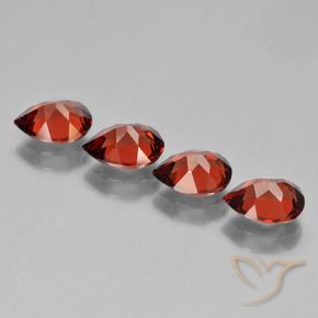Pedras preciosas de Granada Piropo groselha vermelha natural de 3.34 ct, Formato de pêra, VS