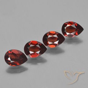 Pedras preciosas de granada piropo vermelho natural de 3,31 ct, formato de pêra, VVS-VS