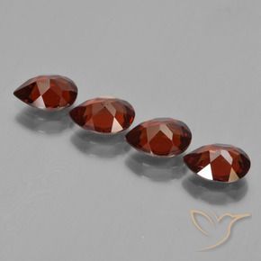 Pedras preciosas de granada piropo vermelho natural de 3,31 ct, formato de pêra, VVS-VS