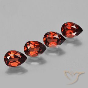 Pedras preciosas de granada piropo vermelho natural de 3,53 ct, formato de pêra, VVS-VS