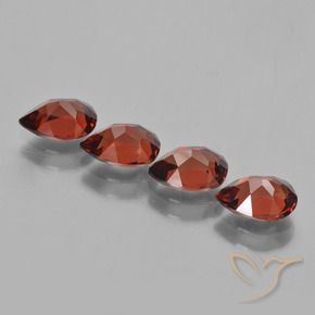 Pedras preciosas de granada piropo vermelho natural de 3,53 ct, formato de pêra, VVS-VS