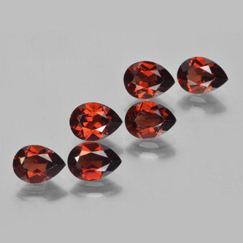Pedras preciosas de granada piropo vermelho natural de 5,47 ct, formato de pêra, VVS-VS