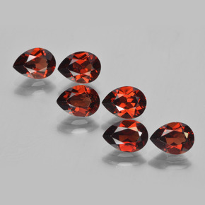 Pedras preciosas de granada piropo vermelho natural de 5,47 ct, formato de pêra, VVS-VS