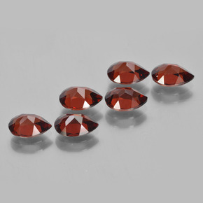 Pedras preciosas de granada piropo vermelho natural de 5,47 ct, formato de pêra, VVS-VS