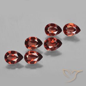 Pedras preciosas de Granada Piropo vermelho médio natural de 4.55 ct, Formato de pêra, VS