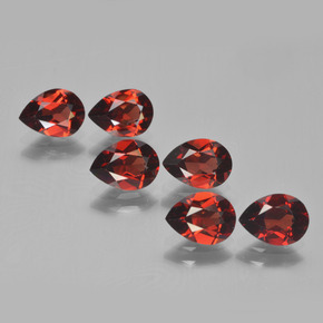 Pedras preciosas de granada piropo vermelho natural de 5,14 ct, formato de pêra, VVS-VS