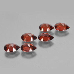 Pedras preciosas de granada piropo vermelho natural de 5,14 ct, formato de pêra, VVS-VS