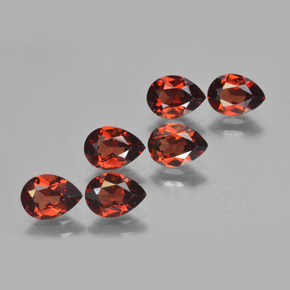 Pedras preciosas de granada piropo vermelho natural de 4,73 ct, formato de pêra, VVS-VS
