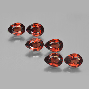 Pedras preciosas de granada piropo vermelho natural de 4,73 ct, formato de pêra, VVS-VS