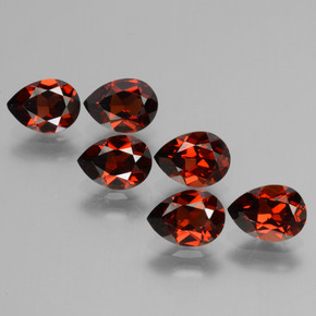 Pedras preciosas de granada piropo vermelho brilhante natural de 5,67 ct, formato de pêra, VS