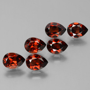 Pedras preciosas de granada piropo vermelho brilhante natural de 5,67 ct, formato de pêra, VS