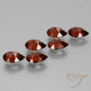 Pedras preciosas de Granada Piropo vermelho médio natural de 5.07 ct, Formato de pêra, VS