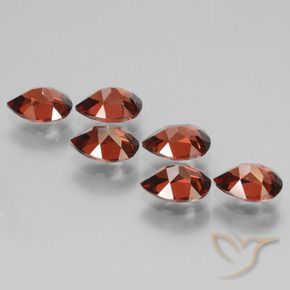 Pedras preciosas de Granada Piropo groselha vermelha natural de 5.47 ct, Formato de pêra, VVS-VS
