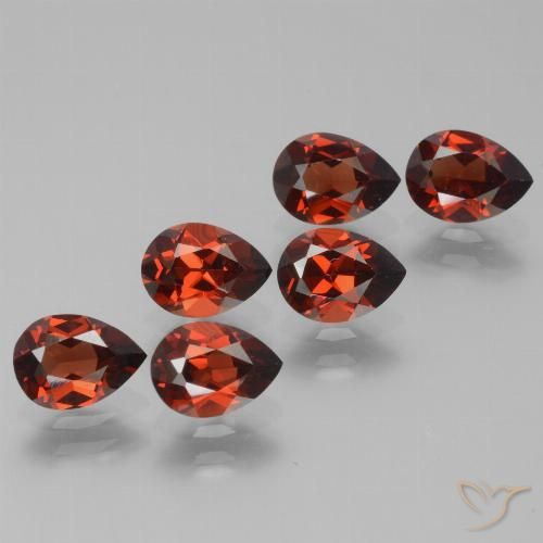 5.48ctw Natural Vermelho brilhante Granada Piropo, Formato de pêra, VVS-VS