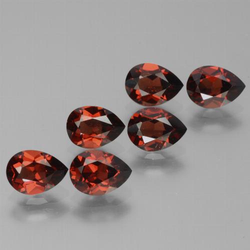 Pedras preciosas de granada piropo vermelho natural de 5,54 ct, formato de pêra, VVS