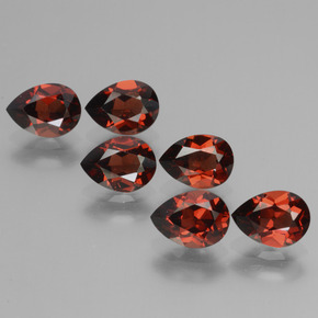 Pedras preciosas de granada piropo vermelho natural de 5,54 ct, formato de pêra, VVS