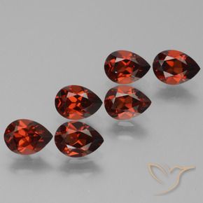 Pedras preciosas de Granada Piropo Merlot tinto natural de 5.33 ct, Formato de pêra, VS