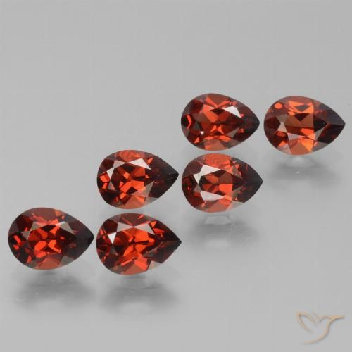 5.55ctw Natural Vermelho brilhante Granada Piropo, Formato de pêra, VVS-VS