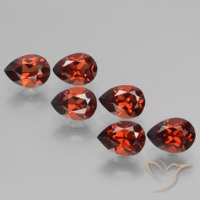 Pedras preciosas de Granada Piropo Vermelho brilhante natural de 5.55 ct, Formato de pêra, VVS-VS