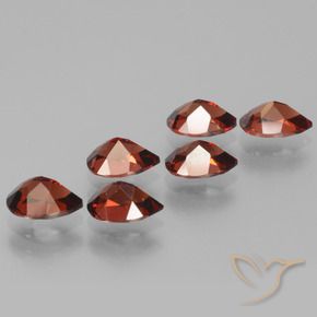 Pedras preciosas de Granada Piropo Vermelho brilhante natural de 5.55 ct, Formato de pêra, VVS-VS