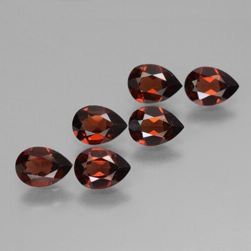 Pedras preciosas de granada piropo vermelho natural de 4,64 ct, formato de pêra, VVS-VS