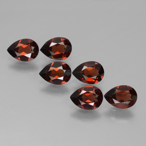 Pedras preciosas de granada piropo vermelho natural de 4,64 ct, formato de pêra, VVS-VS