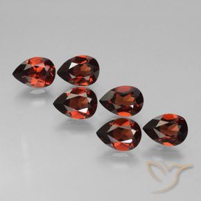 Pedras preciosas de Granada Piropo Vermelho escuro natural de 5.02 ct, Formato de pêra, VVS-VS