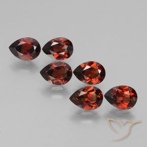 Pedras preciosas de Granada Piropo Vermelho escuro natural de 5.37 ct, Formato de pêra, VVS-VS