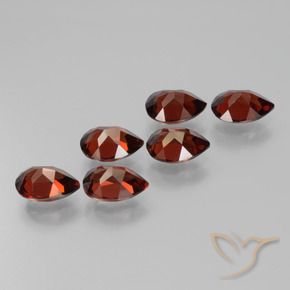 Pedras preciosas de Granada Piropo Vermelho escuro natural de 5.37 ct, Formato de pêra, VVS-VS