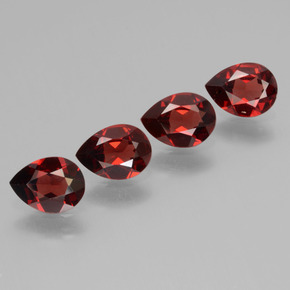 Pedras preciosas de granada piropo vermelho natural de 3,09 ct, formato de pêra, VVS-VS