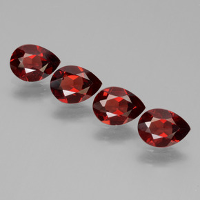 Pedras preciosas de granada piropo vermelho natural de 3,23 ct, formato de pêra, VVS