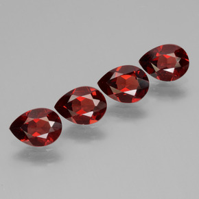 Pedras preciosas de granada piropo vermelho natural de 3,23 ct, formato de pêra, VVS