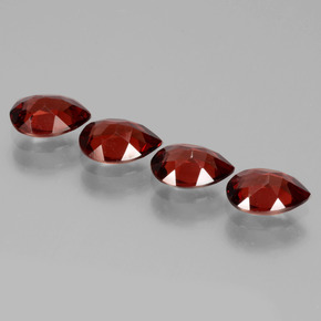 Pedras preciosas de granada piropo vermelho natural de 3,23 ct, formato de pêra, VVS