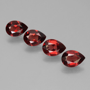 Pedras preciosas de granada piropo vermelho natural de 2,86 ct, formato de pêra, VVS-VS