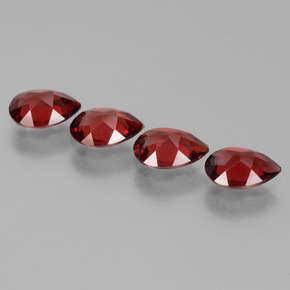 Pedras preciosas de granada piropo vermelho natural de 2,86 ct, formato de pêra, VVS-VS