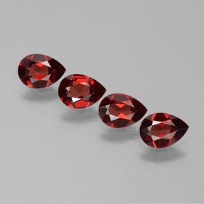 Pedras preciosas de granada piropo vermelho natural de 2,98 ct, formato de pêra, VVS-VS