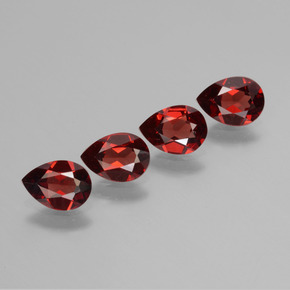 Pedras preciosas de granada piropo vermelho natural de 2,98 ct, formato de pêra, VVS-VS