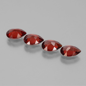 Pedras preciosas de granada piropo vermelho natural de 2,98 ct, formato de pêra, VVS-VS