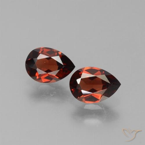 1.73ctw Natural Vermelho brilhante Granada Piropo, Formato de pêra, VVS-VS