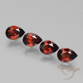 Pedras preciosas de Granada Piropo groselha vermelha natural de 3.62 ct, Formato de pêra, VVS-VS