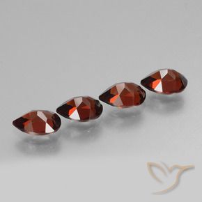 Pedras preciosas de Granada Piropo groselha vermelha natural de 3.62 ct, Formato de pêra, VVS-VS