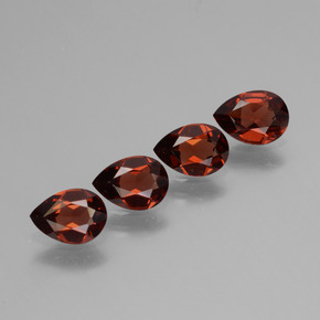 Pedras preciosas de granada piropo vermelho natural de 2,88 ct, formato de pêra, VVS