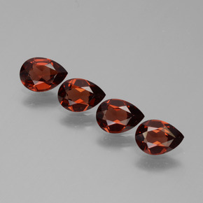 Pedras preciosas de granada piropo vermelho natural de 2,88 ct, formato de pêra, VVS