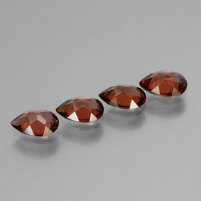 Pedras preciosas de granada piropo vermelho natural de 2,88 ct, formato de pêra, VVS