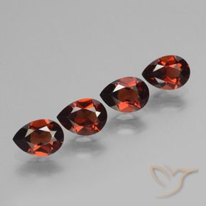 Pedras preciosas de Granada Piropo groselha vermelha natural de 3.72 ct, Formato de pêra, VVS-VS